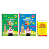 Sách - Combo 3c Bài tập trắc nghiệm tiếng Anh lớp 5(t1+t2) + từ điển tiếng việt dành cho học sinh ( khổ nhỏ )