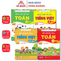 Sách - Combo 4 cuốn Bài tập Tuần và Đề Kiểm Tra Môn Toán, Tiếng Việt Lớp 2 - Tập 1 - Cánh diều - QC 240