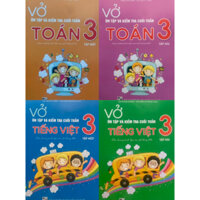Sách -(Combo 4 cuốn)Vở Ôn Tập Kiểm Tra Cuối Tuần Môn Toán +Tiếng Việt Lớp 3