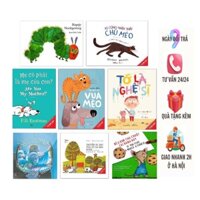 Sách Combo 8 cuốn Ehon song ngữ Chú sâu háu ăn+Ai cũng nhìn thấy chú mèo+Chuyến đi dạo của cô gà mái