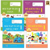 Sách - Combo Bài Tập Tuần và Đề Kiểm Tra lớp 1 - Toán và Tiếng Việt học kì 1 - Cánh diều 4 cuốn