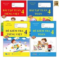 Sách - Combo Bài Tập Tuần và Đề Kiểm Tra lớp 4 - Môn Toán và Tiếng Việt học kì 1 4 cuốn