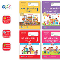 Sách - Combo Bài Tập Tuần và Đề Kiểm Tra Toán và Tiếng Việt Lớp 1 - Cánh Diều - Học Kì 2 (4 cuốn)