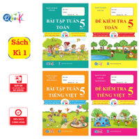 Sách - Combo Bài Tập Tuần Và Đề Kiểm Tra Toán Và Tiếng Việt Lớp 5 Kết Nối Tri Thức Học Kì 1 (4 cuốn)