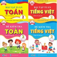 Sách - Combo Bài Tập Tuần và Đề Kiểm Tra Toán - Tiếng Việt Lớp 2 (Học Kì 1) - Chân Trời Sáng Tạo (4 cuốn)