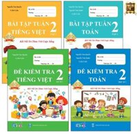 Sách - Combo Bài Tập Tuần và Đề Kiểm Tra lớp 2 - Kết Nối Toán và Tiếng Việt Học kì 1 4 cuốn