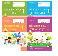 Sách - Combo Bài Tập Tuần và Đề Kiểm Tra Toán và Tiếng Việt 1 - Cánh Diều - Học Kì 1 4 cuốn