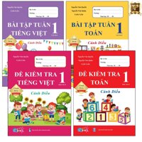 Sách - Combo Bài Tập Tuần và Đề Kiểm Tra Lớp 1 Cánh Diều - Môn Toán và Tiếng Việt học kì 2 4 cuốn
