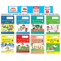 Sách - Combo Bài tập tuần,Đề Kiểm Tra Toán và Tiếng Việt Lớp 4 – cả năm (8 quyển)