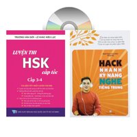 Sách - combo Luyện thi HSK cấp tốc tâp 2 tương đương HSK 34 kem CD  Hack nhanh kỷ năng nghe tiếng trung có mp3 nghe DVD tai liêu