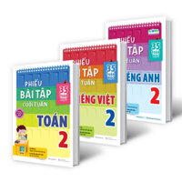 Sách - Combo Phiếu Bài Tập Cuối Tuần Toán, Tiếng Việt, Tiếng Anh Lớp 2 [Nhà sách sáng tạo]