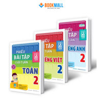 Sách - Combo Phiếu Bài Tập Cuối Tuần Toán, Tiếng Việt, Tiếng Anh Lớp 2 [Nhà sách Đột phá tư duy]