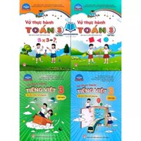 Sách - Combo trọn bộ 4 quyển Vở thực hành Tiếng Việt  Toán lớp 3 - Chân Trời Sáng Tạo