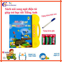 Sách điện tử song ngữ Anh-Việt đọc hát kể chuyện đồ chơi phát triển trí thông minh cho trẻ + Tặng kèm bút viết có đầu xóa