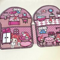 Sách Đồ Chơi Giáo Dục Ngôi Nhà Búp Bê Sanrio Melody Bộ tranh Ngôi nhà của Gia Đình Tèo Sách Đồ Chơi Búp Bê Doudou Mặc Đầm Có Nhạc DIY Cô Tiên Xanh đồ chơihát Nhạc Thủ Công DIYBộ tranh Ngôi nhà của Gia Đình Tèo Bộ Tranh Cắt dán ”Shop quần áo Online” đồ chơ