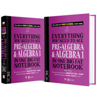 Sách Everything You Need To Ace Pre-algebra &amp; Algebra Big Fat Notebooks  Sổ Tay Đại Số Bản Tiếng Anh  - Tổng Hợp Kiến Thức Toán Học Đại Số Cho Học Sinh Lớp 8 Đến Lớp 12 - Á Châu Books, Bìa Cứng, In Màu