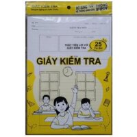 Sách Giấy kiểm tra cấp 2 dòng kẻ ngang có chấm, 25 tờ đôi