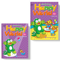 Sách: Happy World - Tiếng Anh Cho Trẻ Em Bộ 5A - Student’s book Workbook Pocket book và Đĩa DVD kèm theo.