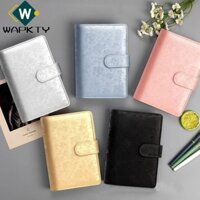 Sách kế hoạch tiết kiệm WAPKTY, Nhiều túi và khe Satin Cover Tiền mặt Ngân sách Binder Notebook, Chất kết dính 6 vòng chất lượng cao bằng da PU Clip-on Tạp chí Notebook Văn phòng phẩm