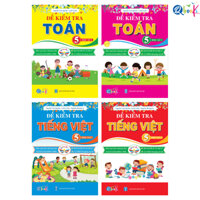 Sách - Lớp 5 Combo 4 cuốn Đề Kiểm Tra Toán Và Tiếng Việt