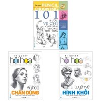 Sách - Luyện Vẽ Hình Khối + Ký Họa Chân Dung + 101 Bước Vẽ Chì Căn Bản Trong Hội Họa ( VL1)