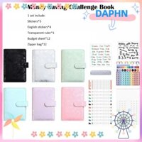 Sách Thử Thách Tiết Kiệm Tiền DAPHS, Chất Kết Dính Mờ Bìa Tiết Kiệm Sổ Tay, PU Có Thể Tái Sử Dụng Chống Thấm Nước Tiết Kiệm Tiền Sách Cặp Đôi