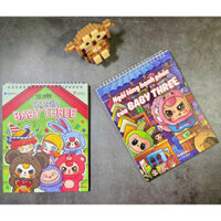 Sách tô màu - combo 2 quyển tô màu thị trấn baby three và ngôi làng hạnh phúc của baby three - VTM