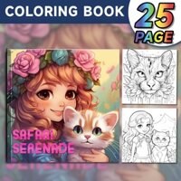 Sách tô màu Happy Little Serenade | Mèo Và Bé Gái Dễ Thương Ấm Áp Cuộc Sống Hàng Ngày Mới Nhất Hợp Thời Trang Phong Cách Hoạt Hình Tăng Cường Bút Khả Năng Và Sự Tập Trung Hoàn Hảo Quà Tặng Ngày Lễ Thích Hợp Cho Mẫu Giáo Và Thanh Niên Sketchbook
