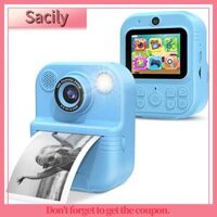 SACILY In tức thì Máy ảnh kỹ thuật số cho trẻ tập đi HD 1080P Với giấy in ảnh Máy in ảnh Di động Hồng/Tím/Xanh dương Máy ảnh in nhiệt Dành cho bé trai và bé gái