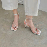 Sadal cao gót quai mảnh phối dây đá sang chảnh MŨM SHOES MÃ H17