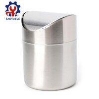 Sadyuele Bàn Inox Thùng Rác Mặt Bàn Thùng Rác Có Nắp Xoay 1 5 L