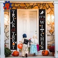 Sadyuele Biểu ngữ Halloween Bí ngô Ma treo rèm Câu đối