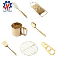Sadyuele Dụng cụ làm bánh nhà bếp bằng thép không gỉ Máy đánh trứng Khuấy Bột Đo Cốc Bộ cho gia đình Nấu ăn nhà bếp Nướng De