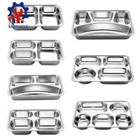 Sadyuele Khay đựng đồ ăn chia bằng thép không gỉ Đĩa đựng đồ ăn trưa cho bữa tiệc trường học