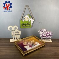 Sadyuele Mubarak Eid Sắt Món Tráng Miệng Đĩa Ăn Khay Nướng Bánh Ngọt Bảo Quản Hình Chữ Nhật Bánh Mì