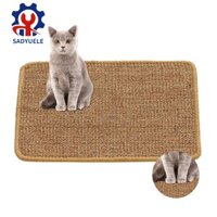 Sadyuele Natural Sisal Cat Scratch Mat Cat Floor Scratching Pad Cat Scratcher Sisal Mat
