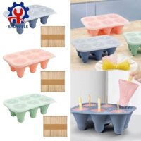 Sadyuele Silicones Máy Làm Kem 6 Lưới Popsicles Khuôn Cầu Lông Hình Dạng Đá Lolly Làm Khuôn Dụng Cụ Nhà Bếp Tiện Lợi