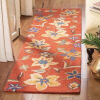 Safavieh Blossom Collection BLM673A Handmade Rust and Multi Premium Wool Runner (2'6" x 12')