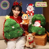 Safenh Hoạt Hình Ông Già Noel Dễ Thương Nai Sừng Tấm Hươu Sang Trọng Ném Gối Hình Ngộ nghĩnh Sofa Trang Trí Búp Bê Cây Giáng Sinh Búp Bê Quà Tặng Giáng Sinh VN