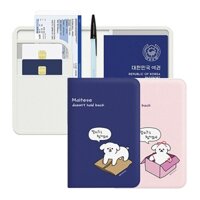 Saffiano Leather Korea Official TRAVEL RFID ANTI Skimming Passport Cover