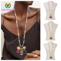 Sahrai Hoa Lớn Mặt Dây Chuyền Vòng Cổ, Món Quà Trang Sức Nhiều Màu Sắc Hạt Dopamine Vòng Cổ, Hoa Phong Cách Bohemian Ấn Độ Retro Maxi Hạt Dài Choker Dành Cho Nữ