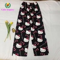 Sahrai Quần Mèo Kitty, Thư Kawaii Hoạt Hình Pyjama, Quần Thẳng Nơ Mỏng Quần Ngủ Nữ Nữ