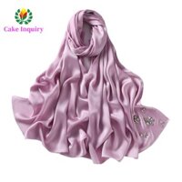 Sahrai Satin Hijab, Khăn trùm đầu bằng lụa mịn, Khăn quàng cổ voan bằng lụa thời trang
