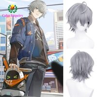 Sahrai Wise Cosplay Tóc Giả, Trang Phục Hóa Trang Trò Chơi Zenless Zone Zero, Nhập Vai Tổng Hợp Tóc Chịu Nhiệt Lớp Tóc Ngắn Xám Nam
