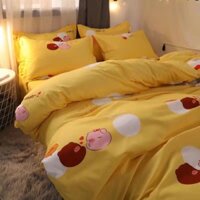 Sài Gòn Bộ ga gối 3 món Drap 1m5x2m heo nền vàng