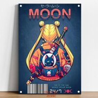 Sailor Moon Poster Dán Tường Trang Trí Hình Thủy Thủ Mặt Trăng Bằng Kim Loại NZ3038