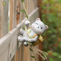 Sain Gấu Trúc Cây Leo Mặt Dây Chuyền, Hoạt Hình Thực Tế Vườn Hoa Mặt Dây Chuyền, Động Vật Mặt Dây Chuyền Nhựa Koala Chó Mèo Leo Gấu Trúc Các Bức Tượng Ban Công Bãi Cỏ Sân Trang Trí