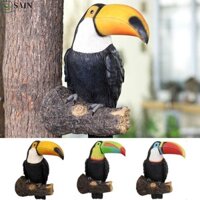 Sain Toucan Tree Hugger Tượng, Mô Hình Chim Nhựa Toucan Bird Figurine, Tượng Nghệ Thuật Thú Vị Thực Tế Chống Thấm Nước Tượng Chim Vườn