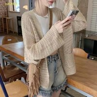Sainty Móc Crop Top, Áo len dệt kim Boho phía trước mở, Phong cách dân tộc Móc rỗng dài tay Áo sơ mi đi biển nữ đi biển