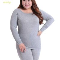 Sainty Quần Lót Giữ Nhiệt Ấm Sang Trọng Áo Plus Kích Thước Quần Dài Tay Top Nhiệt Dài Johns Bộ